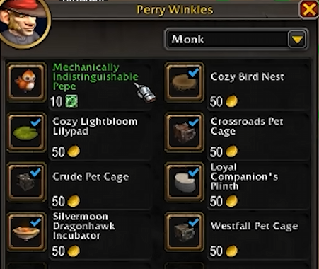 wow 12.1 pet decor